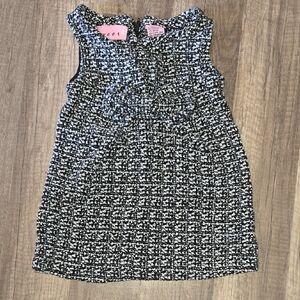 Black and White Tweed Sleeveless Dress